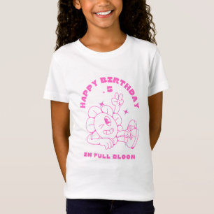 Fijne Jersey T-shirt Gelukkige verjaardag in volle