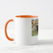 Fijne jonge kippen in hun nieuwe mok voor coop-kof (Links)