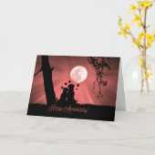 Fijne Jubileum Cute Puppy Love Dog Kaart (Gele Bloem)