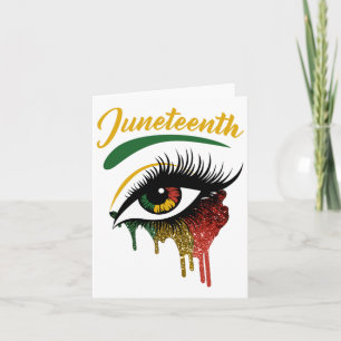 Fijne Juneteenth 1865 Helder Ogen Melanine Retro B Kaart