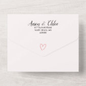 Fijne kalligrafie Alles in één trouw uitnodiging (Achterkant)