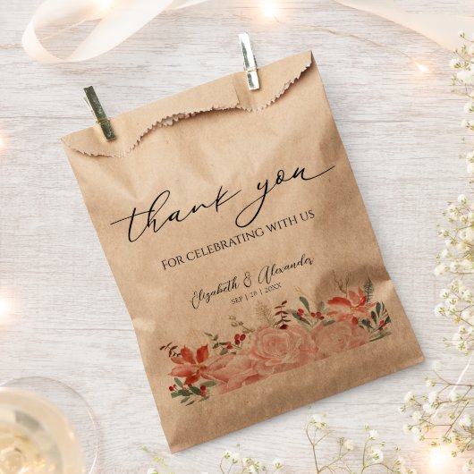 Fijne kalligrafie | Dank u huwelijksgunsttas Bedankzakje (Geknipt)