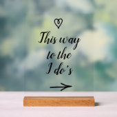 Fijne kalligrafie deze kant op naar de I Do's brui Acryl Bord (Neutraal)