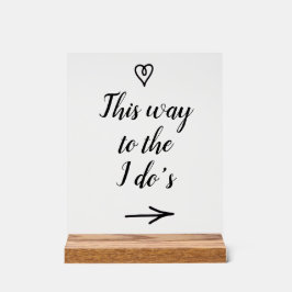 Fijne kalligrafie deze kant op naar de I Do's brui Acryl Bord