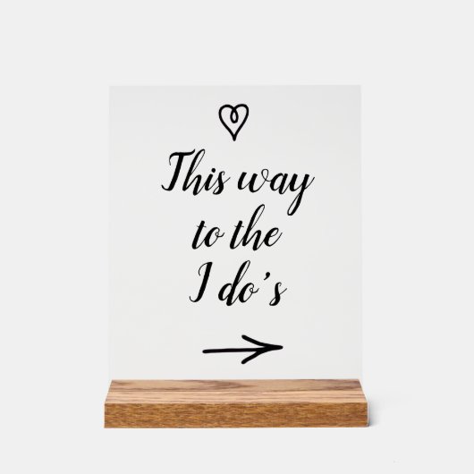 Fijne kalligrafie deze kant op naar de I Do's brui Acryl Bord (Voorkant)