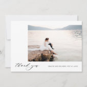 Fijne kalligrafie Eenvoudige bruiloft Hartelijk da Bedankkaart (Voorkant)