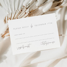 Fijne kalligrafie Elegant Moderne RSVP-kaart