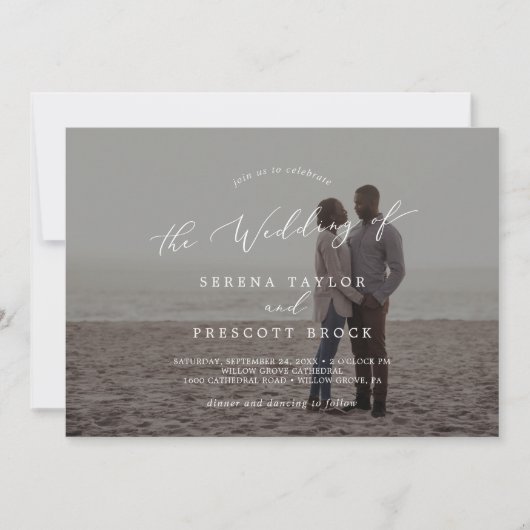 Fijne kalligrafie Horizontale donkere foto's bruil Kaart (Voorkant)