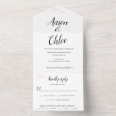 Fijne kalligrafie in één bruiloft nodigt uit all in one uitnodiging (Binnen)