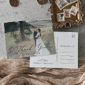 Fijne kalligrafie Lichte fotobedekking Dank u Briefkaart