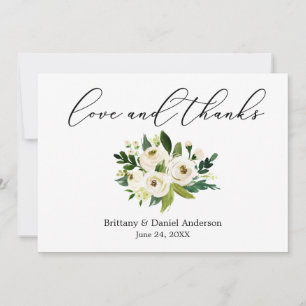 Fijne kalligrafie Liefde Bedankt Groene Bloemen