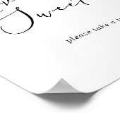 Fijne kalligrafie Liefde is zoet huwelijksbord Poster (Hoek)