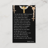 Fijne kalligrafie Memorial Prayer Fotokaart Visitekaartje (Achterkant)
