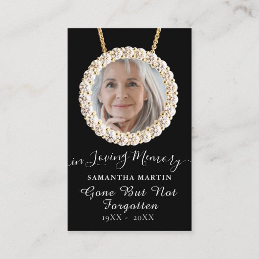 Fijne kalligrafie Memorial Prayer Fotokaart Visitekaartje (Voorkant)