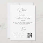 Fijne kalligrafie Minimalistische Alles-in-één QR- Kaart (Achterkant)