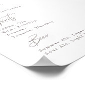 Fijne kalligrafie Moderne handtekening Dranksbord Poster (Hoek)