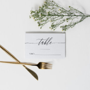 Fijne kalligrafie - Namen en huwelijksdatum Plaatskaartje