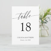 Fijne kalligrafie Namen en weddenschapsdatum Tabel (Staand voorkant)