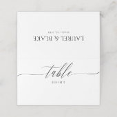 Fijne kalligrafie Namen & trouwdatum Plaats Ca Plaatskaartje (Buitenkant ongevouwen)