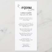 Fijne kalligrafie script landelijke trouwmenu's menu (Voorkant)