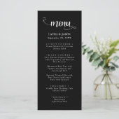 Fijne kalligrafie script landelijke trouwmenu's menu (Staand voorkant)