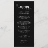 Fijne kalligrafie script landelijke trouwmenu's menu (Voorkant)