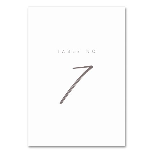 Fijne kalligrafie Tabel zeven tabelnummer Kaart (Achterkant)