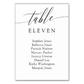 Fijne kalligrafie Tabelnummer gastnamen Kaart (Voorkant)