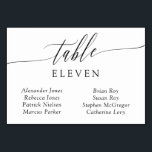 Fijne kalligrafie Tabelnummer gastnamen Kaart<br><div class="desc">Verfijnde horizontale lijstkaarten in zwart-wit met een delicaat kalligrafiekmanuscript. Voeg de namen van je trouwgasten toe!</div>