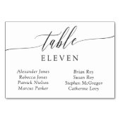 Fijne kalligrafie Tabelnummer gastnamen Kaart (Achterkant)