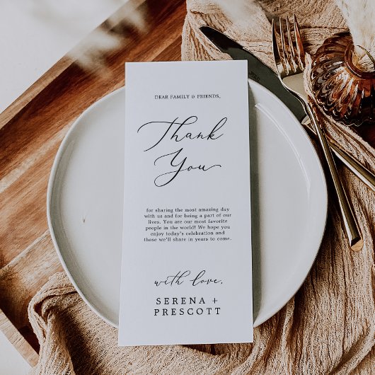 Fijne kalligrafie Thee Dank je wel Kaart ontvangen