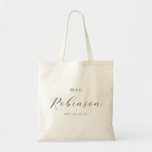 Fijne kalligrafie toekomstige mevrouw bruid tote bag (Voorkant)
