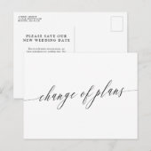 Fijne Kalligrafie Uitgestelde Bruiloft Aankondigingskaart (Voorkant / Achterkant)