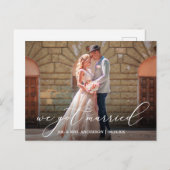 Fijne kalligrafie We zijn getrouwd Briefkaart (Voorkant / Achterkant)