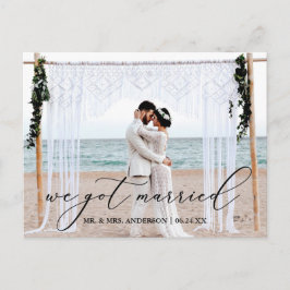 Fijne kalligrafie We zijn getrouwd Foto Briefkaart