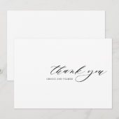 Fijne kalligrafie Weddendag Bedankt voor je kaart (Voorkant / Achterkant)