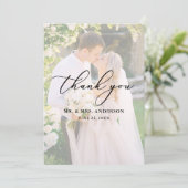 Fijne kalligrafie Weddenschap 2 Fotobekleding Bedankkaart (Staand voorkant)