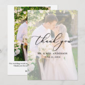 Fijne kalligrafie Weddenschap 2 Fotobekleding Bedankkaart (Voorkant / Achterkant)