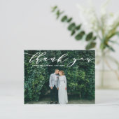 Fijne kalligrafie Weddenschap Foto Briefkaart (Staand voorkant)