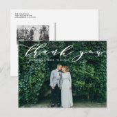 Fijne kalligrafie Weddenschap Foto Briefkaart (Voorkant / Achterkant)