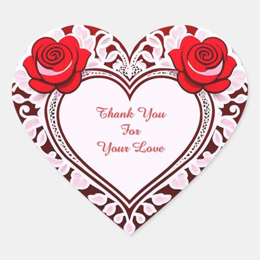 Fijne Kant Hart Kaart Hart Sticker (Voorkant)