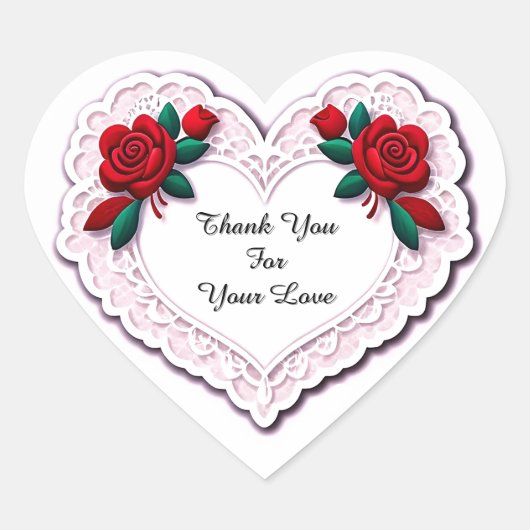 Fijne Kant Hart Kaart Sticker (Voorkant)