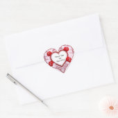 Fijne Kant Hartvormige Kaart Hart Sticker (Envelop)