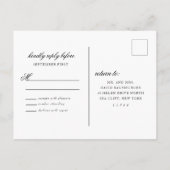 Fijne kant Zwarte en gouden bruiloftreactie in scr Uitnodiging Briefkaart (Achterkant)