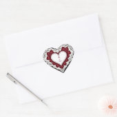 Fijne Kanten Hartkaart Hart Sticker (Envelop)