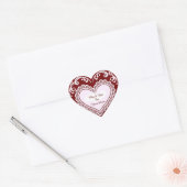 Fijne Kanten Hartkaart Hart Sticker (Envelop)