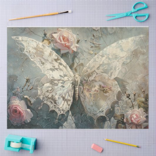 Fijne kanten vlinder tissuepapier (Craft)