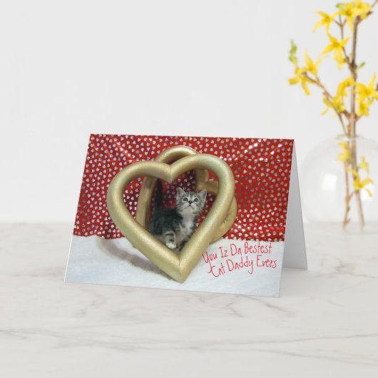 Fijne Kat Papa's Dag - Vaderdag Kaart (Gele Bloem)