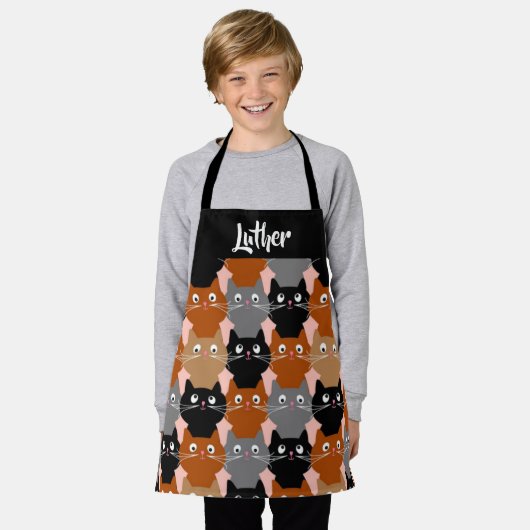 Fijne katten schort (Gedragen)