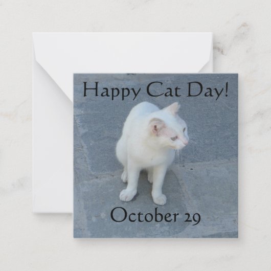 Fijne kattendag! notitiekaartje (Voorkant)